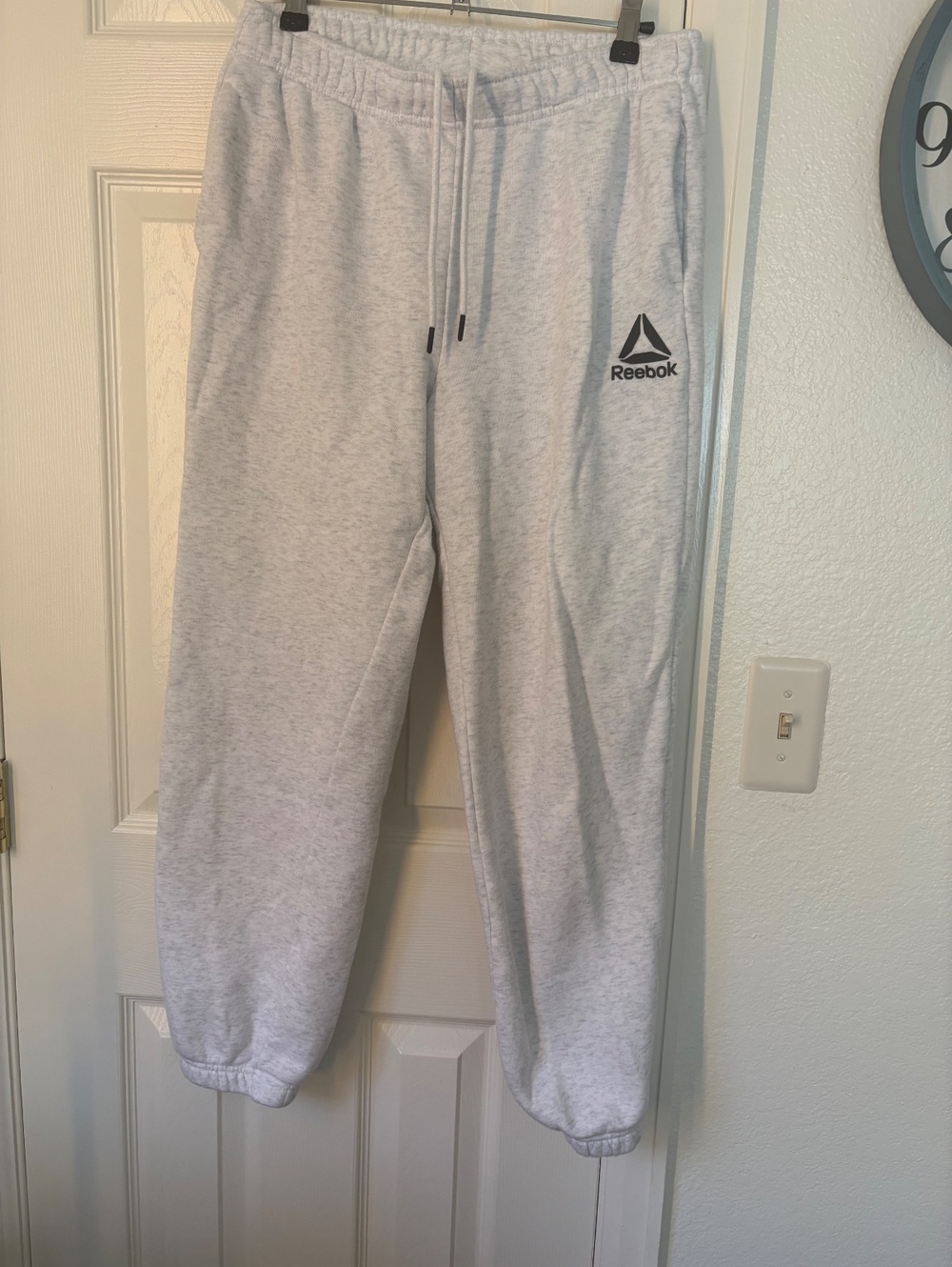 Reebok women’s  Light Gray Sweatpants Joggers with Drawstring Waist